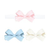 Three Tiny Grosgrain Hair Bows with Bow Band