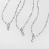 Toggle Initial Necklace In Silver