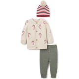 Candycane Cardigan + Pants + Hat Set