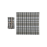 Square Stonewashed Cotton Napkins, White & Green Plaid