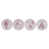 Pink Holiday Stoneware Plate