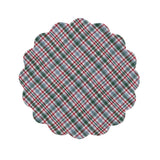 Scalloped Plaid Cotton Placemat