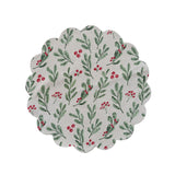 Scalloped Mistletoe Cotton Placemat