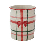 Plaid Pattern & Bow Crock