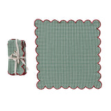 Scalloped Checkered Cotton Napkins