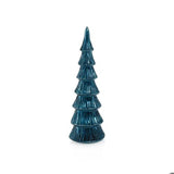 Blue w/ Silver Verbier LED Glass Tree