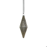 Silver Matt Antique Ribbed Rhombus Ornament
