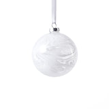 White Water Color Glass Ball Ornament