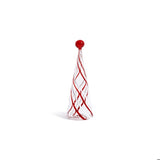 Glass Tree w/ Red & White Swirl Design