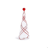 Glass Tree w/ Red & White Swirl Design