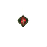 Red Felt Onion Shape Glass Ornament