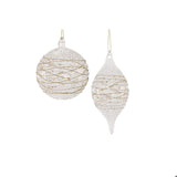 Clear Glass Glitter Ball Ornament