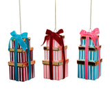 Stacked Presents Glass Ornament
