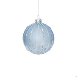Powder Blue Frost Glass Ball Ornament