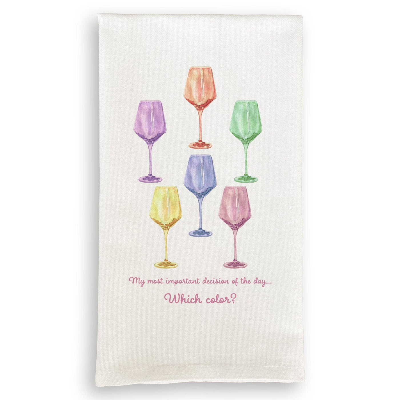Colorful Wine Glasses Towel