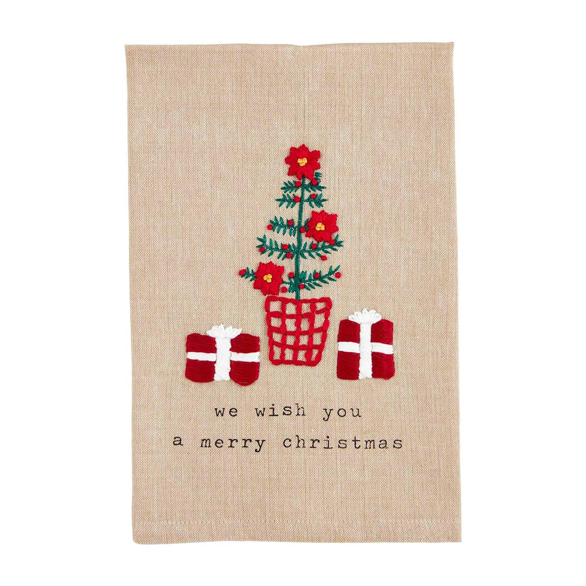 Tree Embroidered Christmas Towels