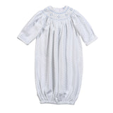 Blue Tiny Dots Pima Hand Smk Gown