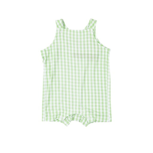 Mini Gingham Green Overall Shortie